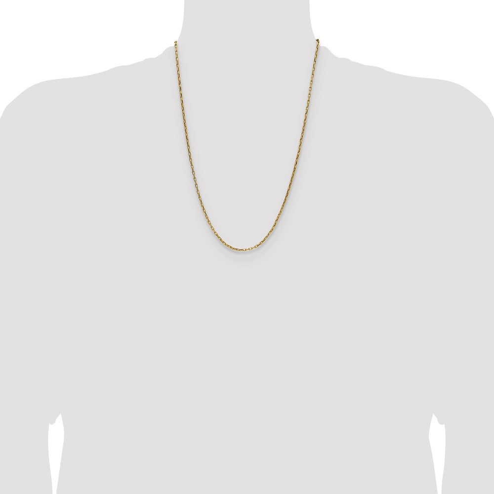 Chisel Stainless Steel Polished Yellow IP-plated 2.2mm 24 inch Fancy Box/Paperclip Link Chain