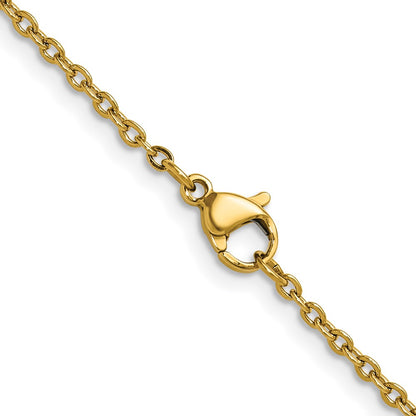 Chisel Stainless Steel Polished Yellow IP-plated 1.9mm 24 inch Cable Chain