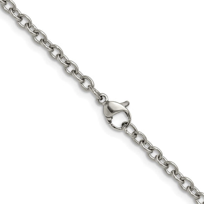 Chisel Stainless Steel Polished 3mm 20 inch Cable Chain