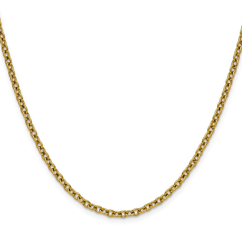 Chisel Stainless Steel Polished Yellow IP-plated 3mm 22 inch Cable Chain