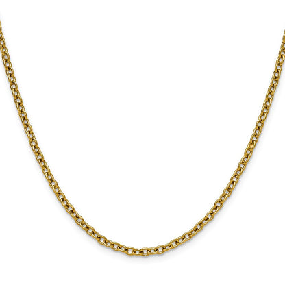 Chisel Stainless Steel Polished Yellow IP-plated 3mm 22 inch Cable Chain