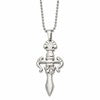 Chisel Stainless Steel Polished Dagger Pendant on a 24 inch Ball Chain Necklace