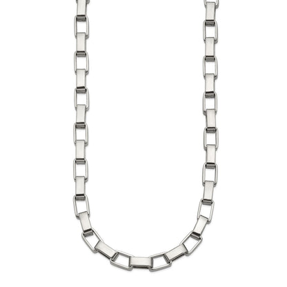 Chisel Stainless Steel Polished 22 inch Square Link Necklace