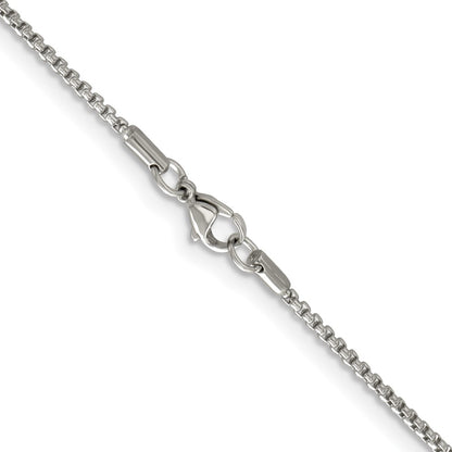 Chisel Stainless Steel Polished 2.2mm 24 inch Rounded Box Chain