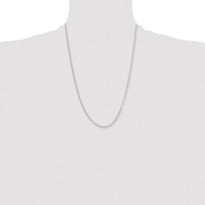 Chisel Stainless Steel Polished 2.2mm 24 inch Rounded Box Chain