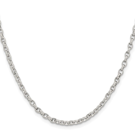 Chisel Stainless Steel Polished 3.2mm 24 inch Cable Chain