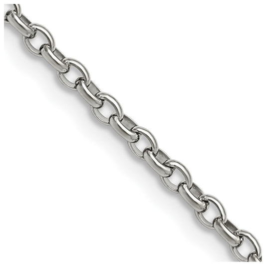 Chisel Stainless Steel Polished 3.2mm 24 inch Cable Chain