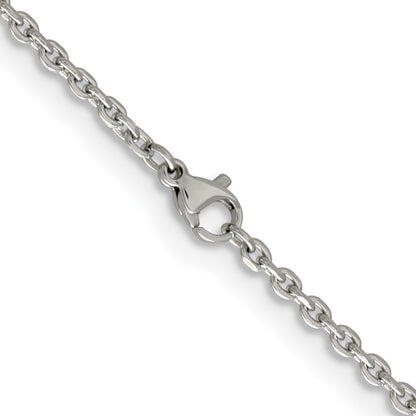 Chisel Stainless Steel Polished Diamond-cut 2.7mm 24 inch Cable Chain