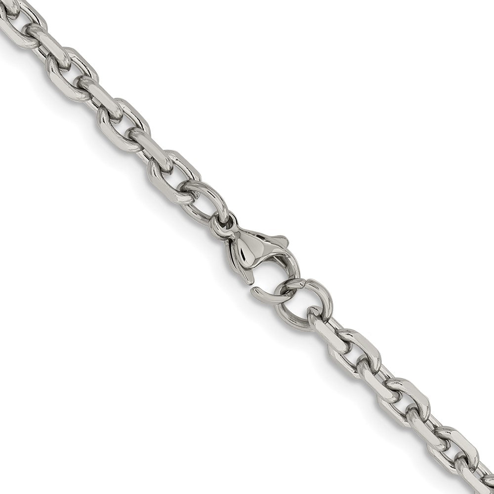 Chisel Stainless Steel Polished Diamond-cut 5.3mm 24 inch Cable Chain