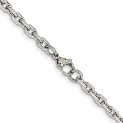 Chisel Stainless Steel Polished Diamond-cut 5.3mm 24 inch Cable Chain