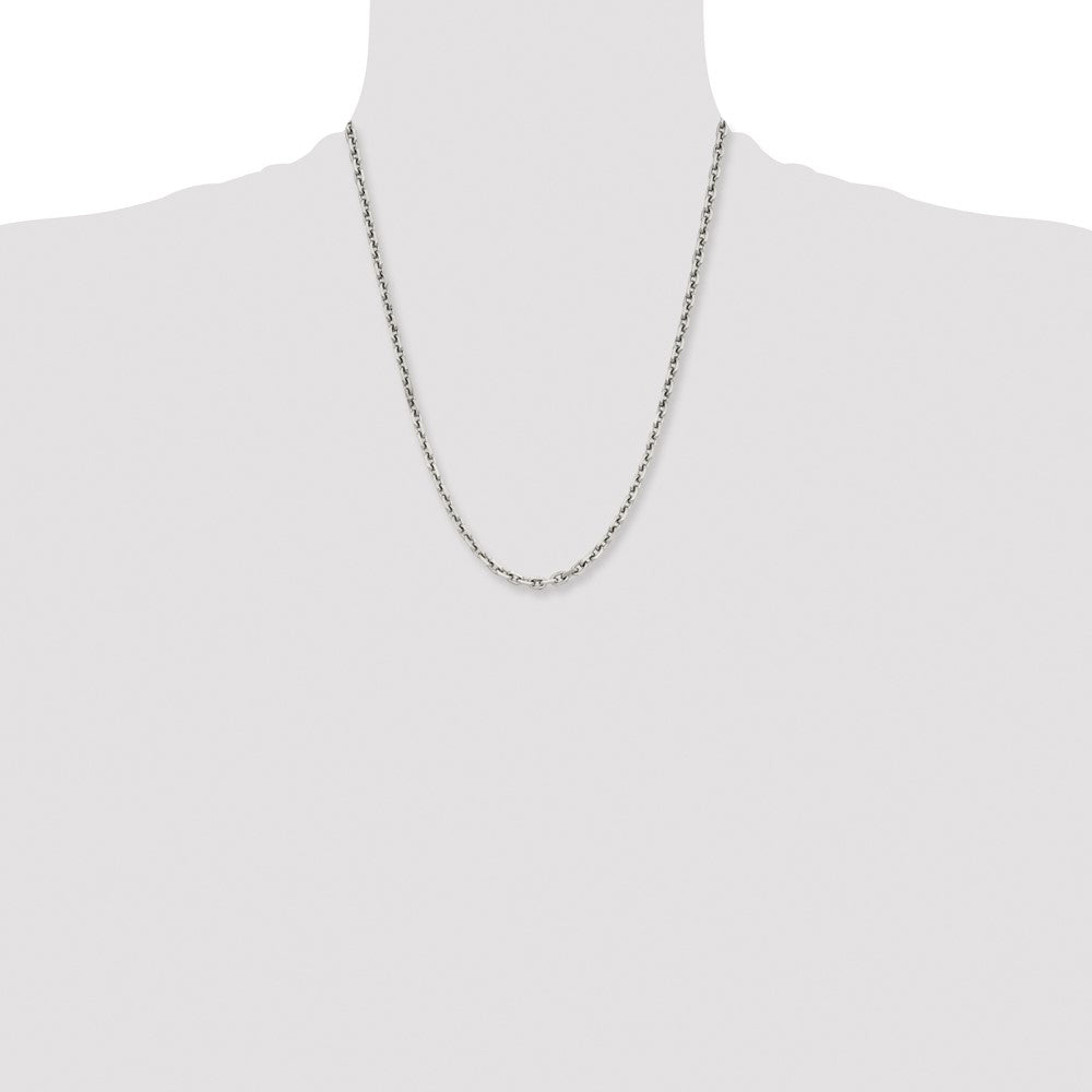 Chisel Stainless Steel Polished Diamond-cut 5.3mm 22 inch Cable Chain