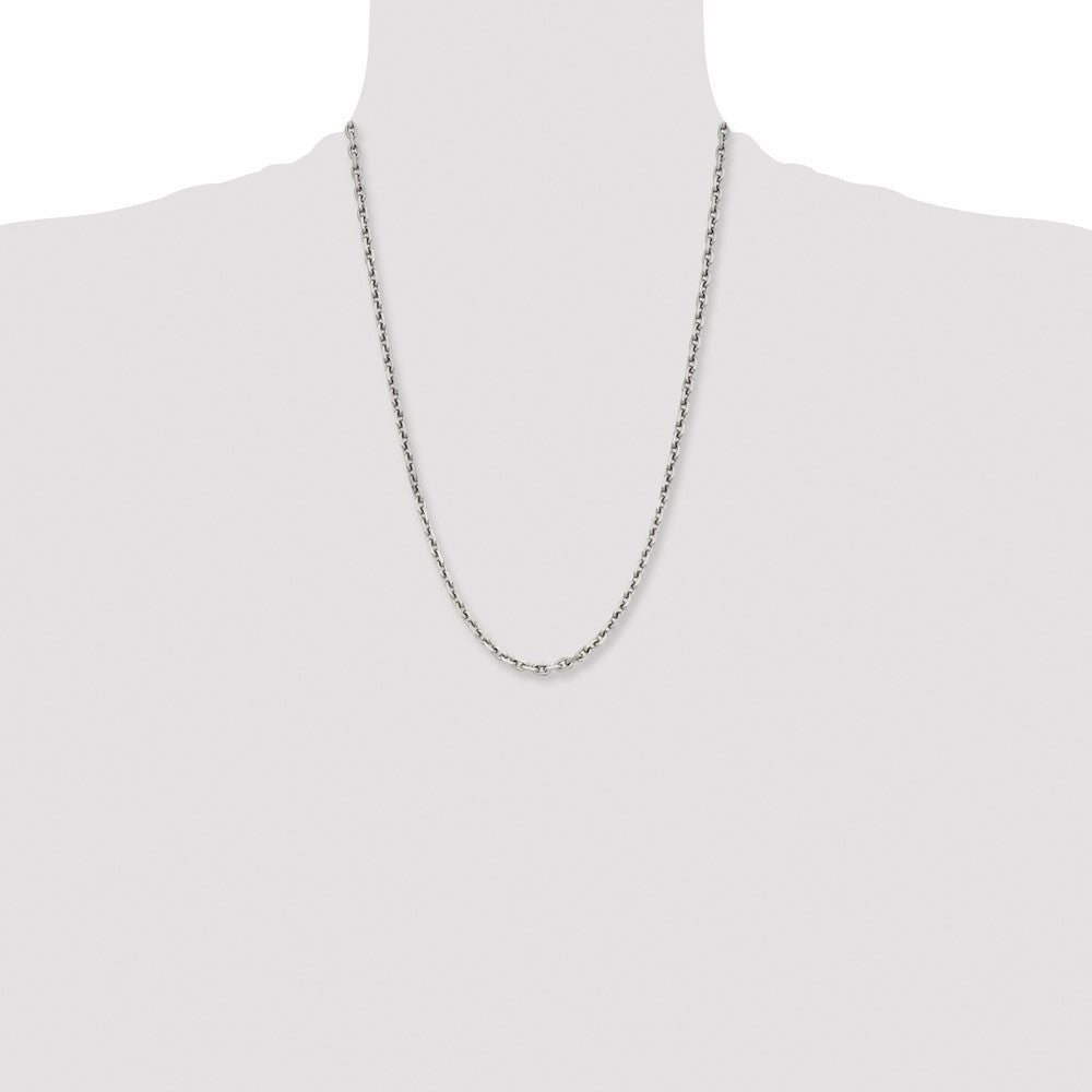 Chisel Stainless Steel Polished Diamond-cut 5.3mm 24 inch Cable Chain