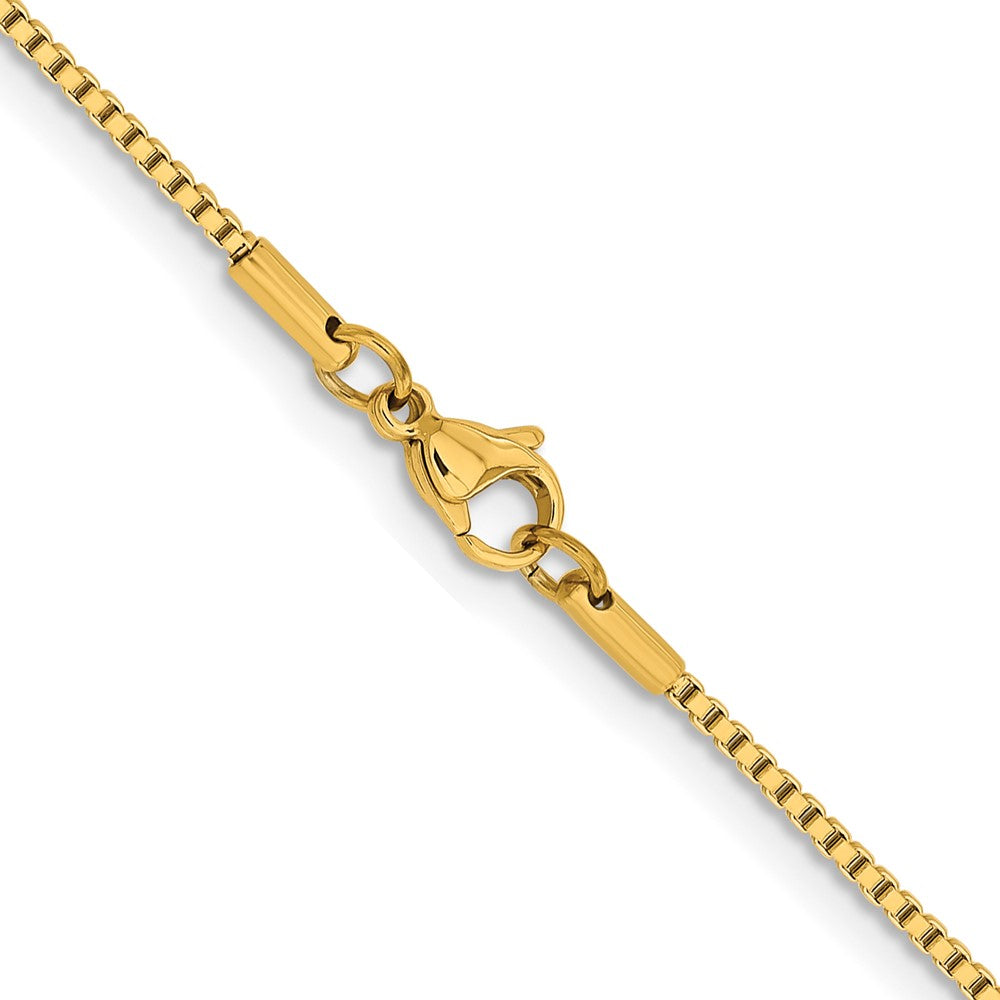 Chisel Stainless Steel Polished Yellow IP-plated 1.5mm 24 inch Box Chain