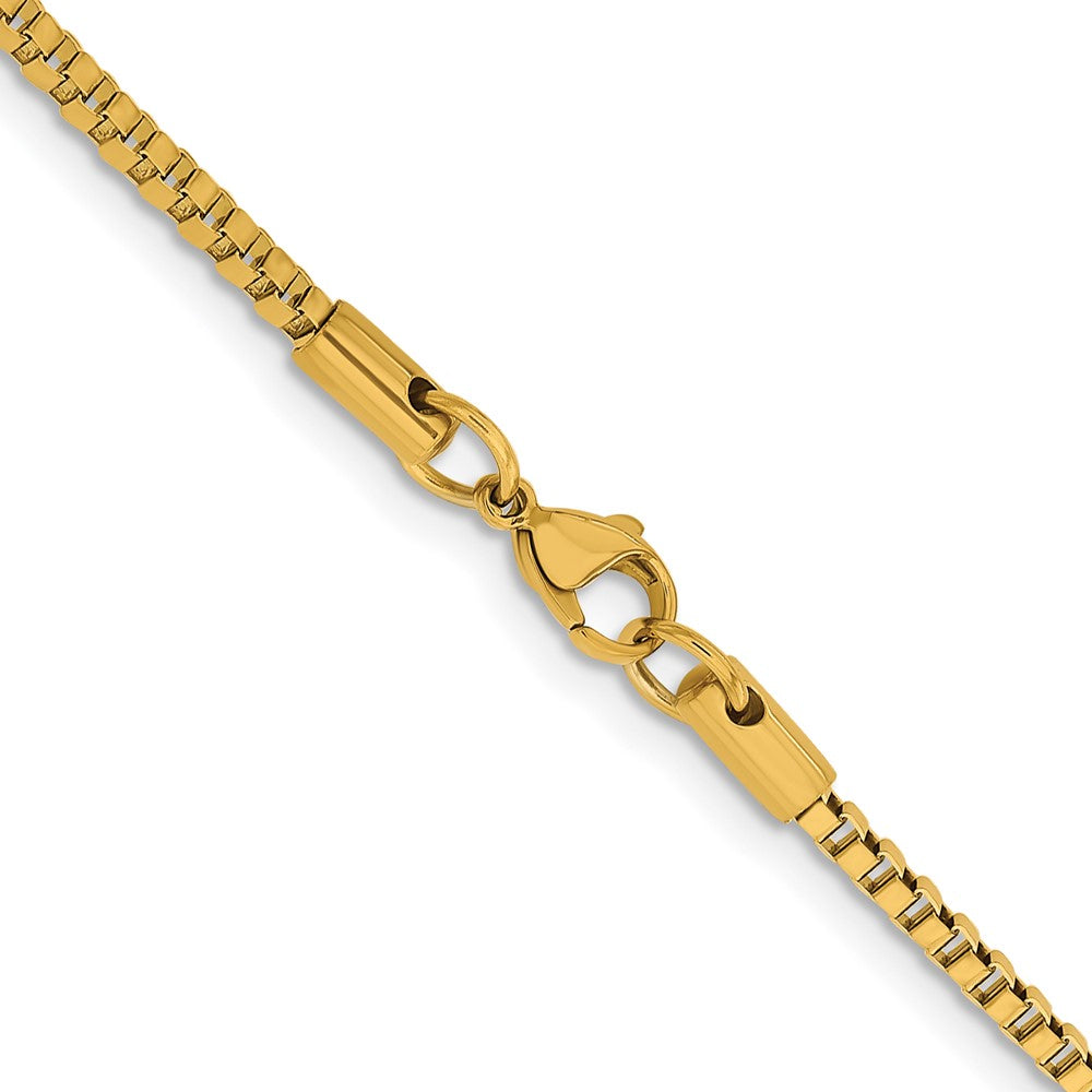 Chisel Stainless Steel Polished Yellow IP-plated 2.4mm 22 inch Box Chain