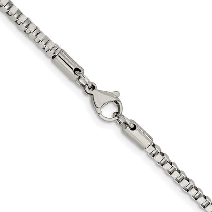 Chisel Stainless Steel Polished 3.2mm 22 inch Box Chain