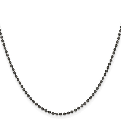 Chisel Stainless Steel Polished Black IP-plated 2mm 18 inch Ball Chain