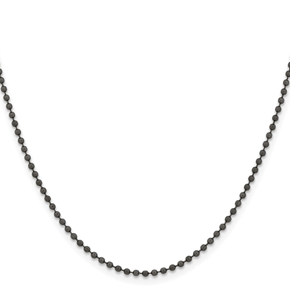 Chisel Stainless Steel Polished Black IP-plated 2mm 30 inch Ball Chain