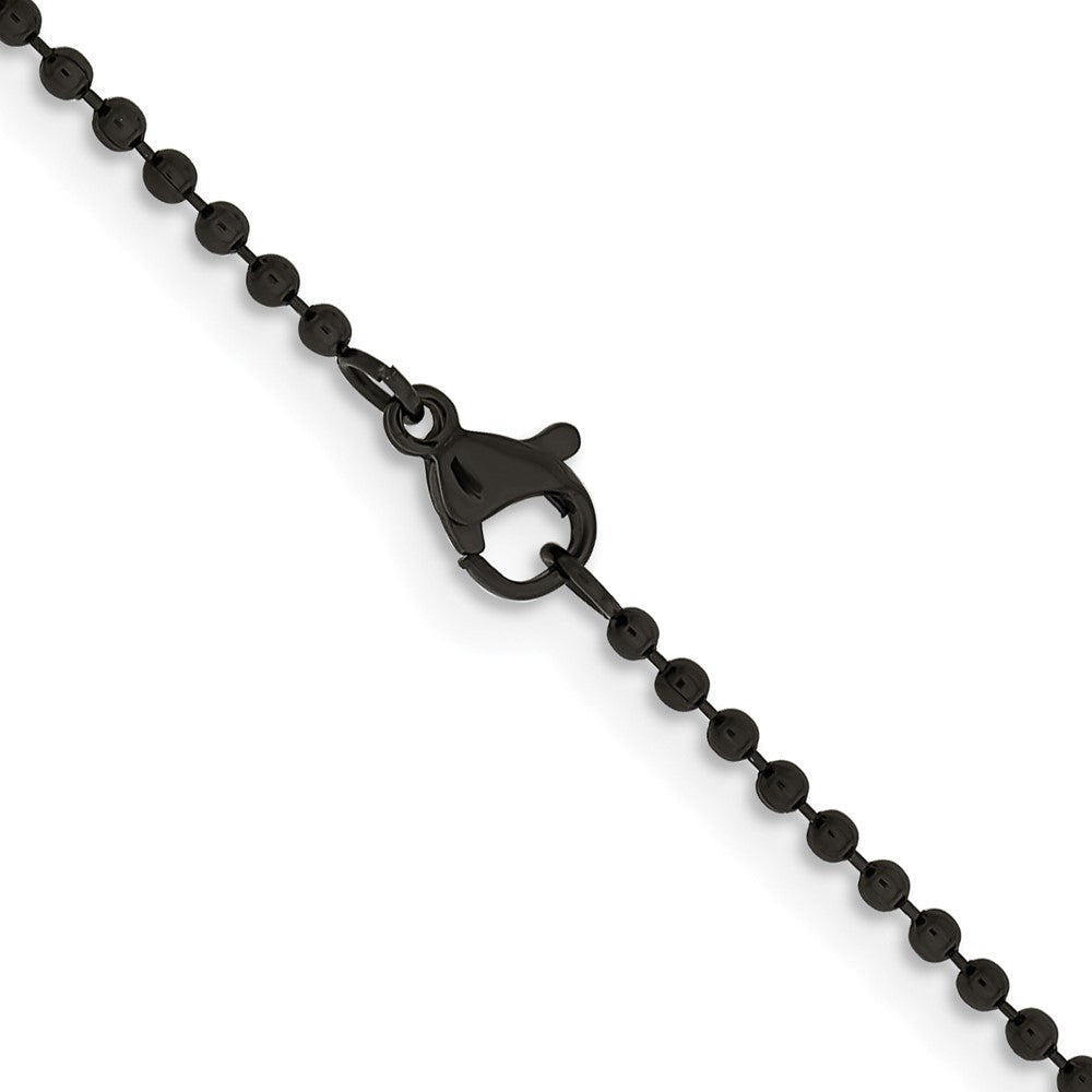 Chisel Stainless Steel Polished Black IP-plated 2mm 20 inch Ball Chain