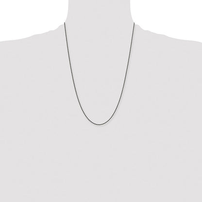 Chisel Stainless Steel Polished Black IP-plated 2mm 24 inch Ball Chain
