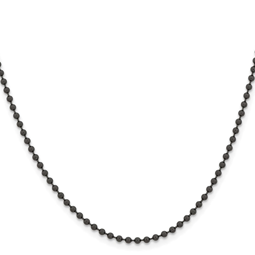 Chisel Stainless Steel Polished Black IP-plated 2.4mm 20 inch Ball Chain
