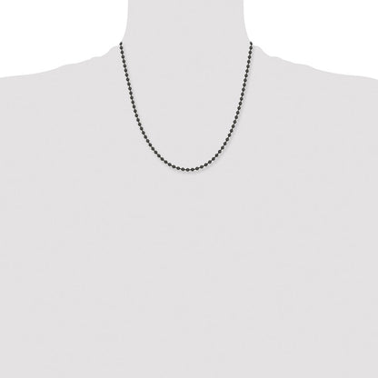 Chisel Stainless Steel Polished Black IP-plated 2.4mm 20 inch Ball Chain