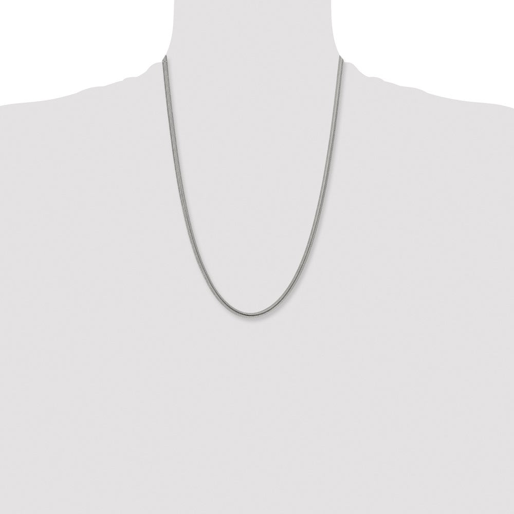 Chisel Stainless Steel Polished 4.2mm 24 inch Flat Snake Chain
