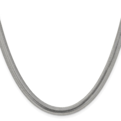 Chisel Stainless Steel Polished 6.2mm 24 inch Flat Snake Chain