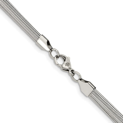 Chisel Stainless Steel Polished 6.2mm 24 inch Flat Snake Chain