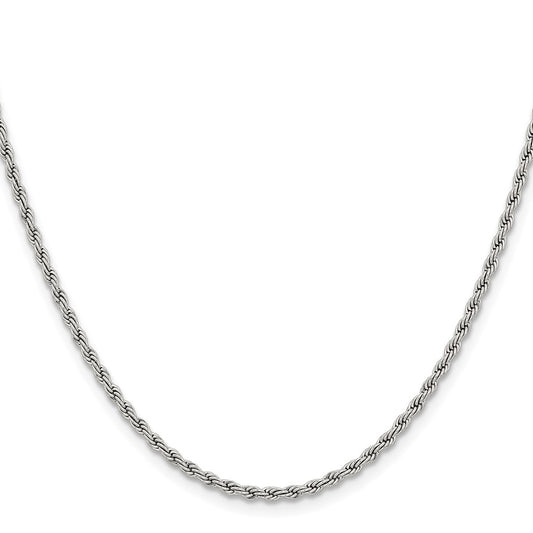 Chisel Stainless Steel Polished 2.4mm 30 inch Rope Chain
