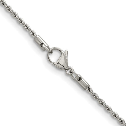 Chisel Stainless Steel Polished 2.4mm 20 inch Rope Chain