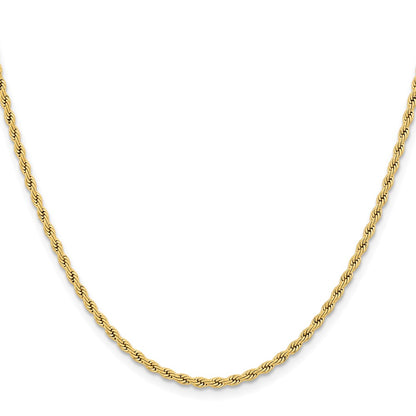 Chisel Stainless Steel Polished Yellow IP-plated 2.4mm 24 inch Rope Chain