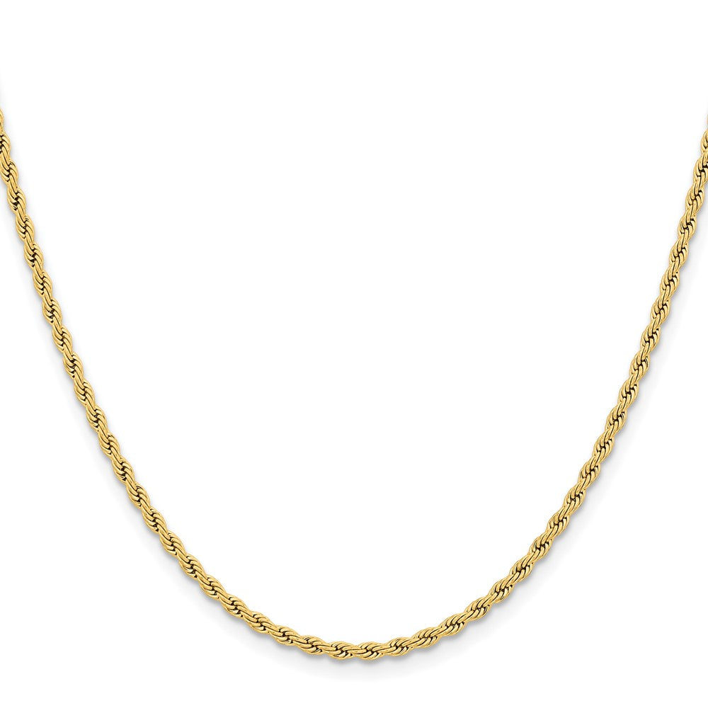 Chisel Stainless Steel Polished Yellow IP-plated 2.4mm 18 inch Rope Chain