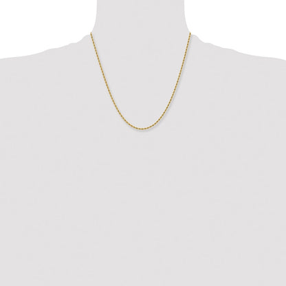 Chisel Stainless Steel Polished Yellow IP-plated 2.4mm 24 inch Rope Chain