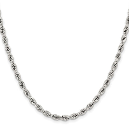 Chisel Stainless Steel Polished 4mm 20 inch Rope Chain