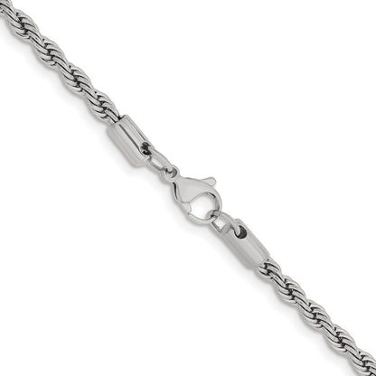 Chisel Stainless Steel Polished 4mm 22 inch Rope Chain