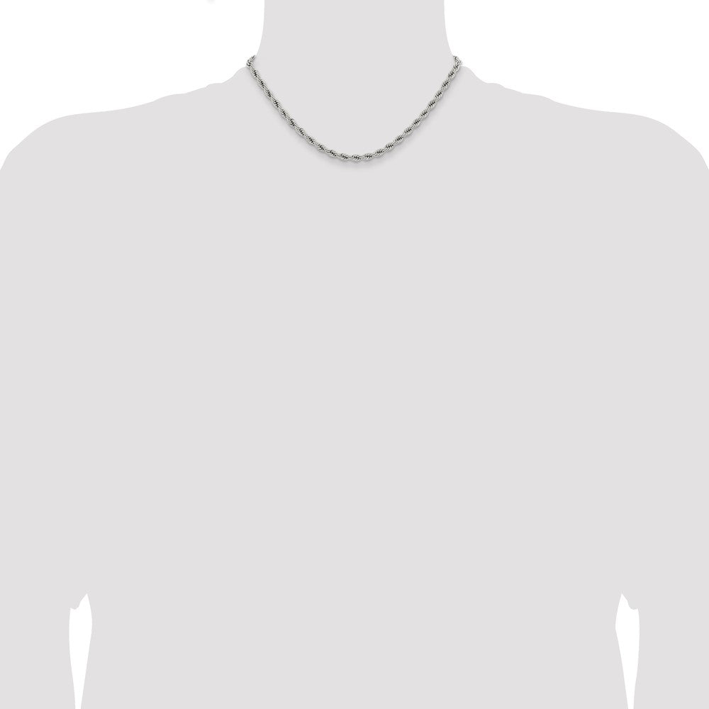 Chisel Stainless Steel Polished 4mm 16 inch Rope Chain