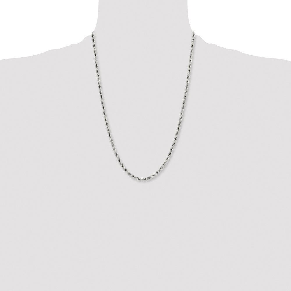 Chisel Stainless Steel Polished 4mm 24 inch Rope Chain