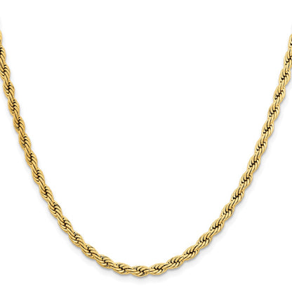 Chisel Stainless Steel Polished Yellow IP-plated 4mm 16 inch Rope Chain