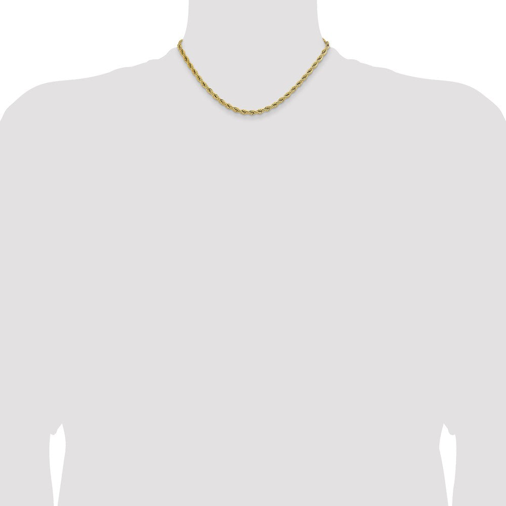 Chisel Stainless Steel Polished Yellow IP-plated 4mm 16 inch Rope Chain