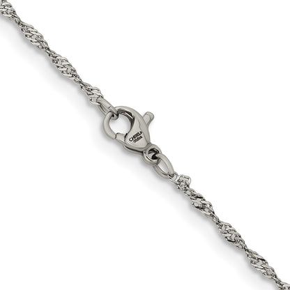 Chisel Stainless Steel Polished 2mm 22 inch Singapore Chain