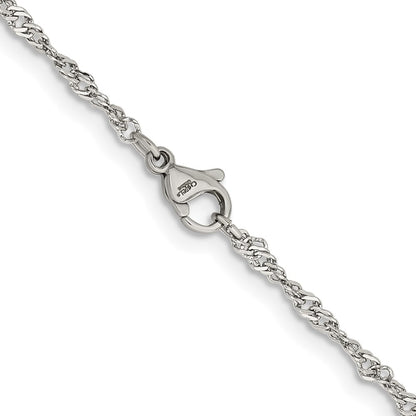 Chisel Stainless Steel Polished 2.5mm 24 inch Singapore Chain