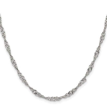 Chisel Stainless Steel Polished 3mm 24 inch Singapore Chain