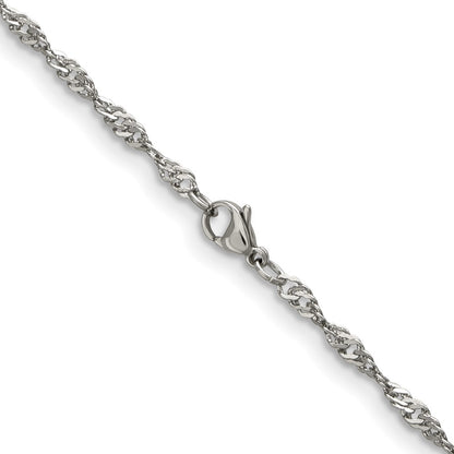 Chisel Stainless Steel Polished 3mm 18 inch Singapore Chain