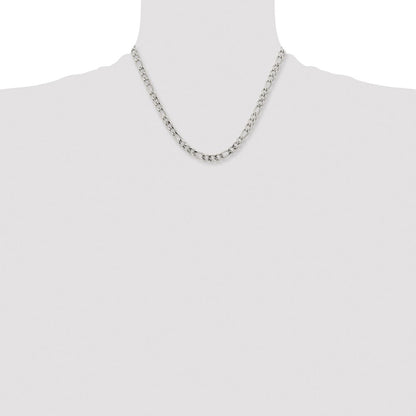 Chisel Stainless Steel Polished 5.3mm 18 inch Figaro Chain