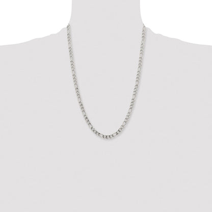 Chisel Stainless Steel Polished 5.3mm 24 inch Figaro Chain