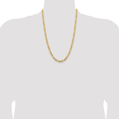 Chisel Stainless Steel Polished Yellow IP-plated 5.3mm 24 inch Figaro Chain