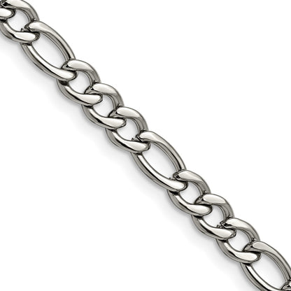 Chisel Stainless Steel Polished 5.3mm 18 inch Figaro Chain