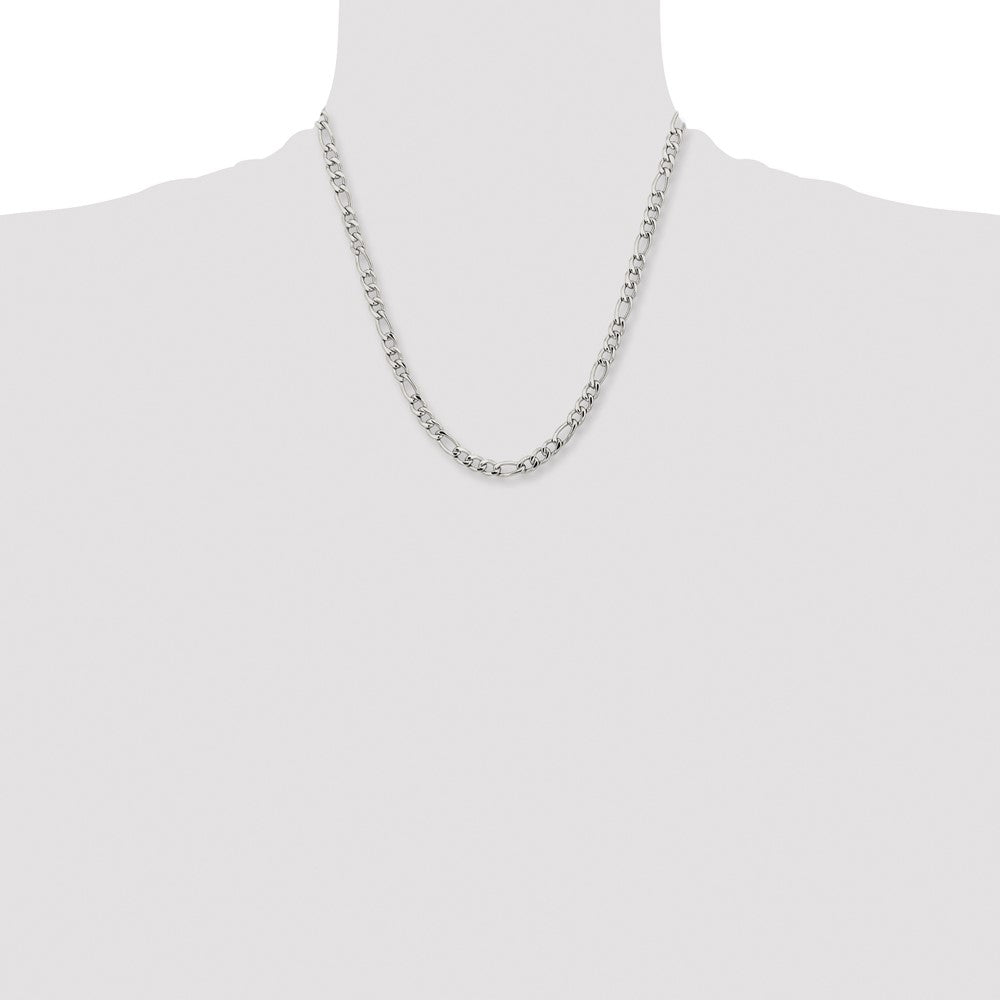 Chisel Stainless Steel Polished 6.3mm 20 inch Figaro Chain