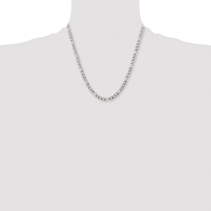 Chisel Stainless Steel Polished 6.3mm 20 inch Figaro Chain