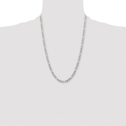 Chisel Stainless Steel Polished 6.3mm 24 inch Figaro Chain